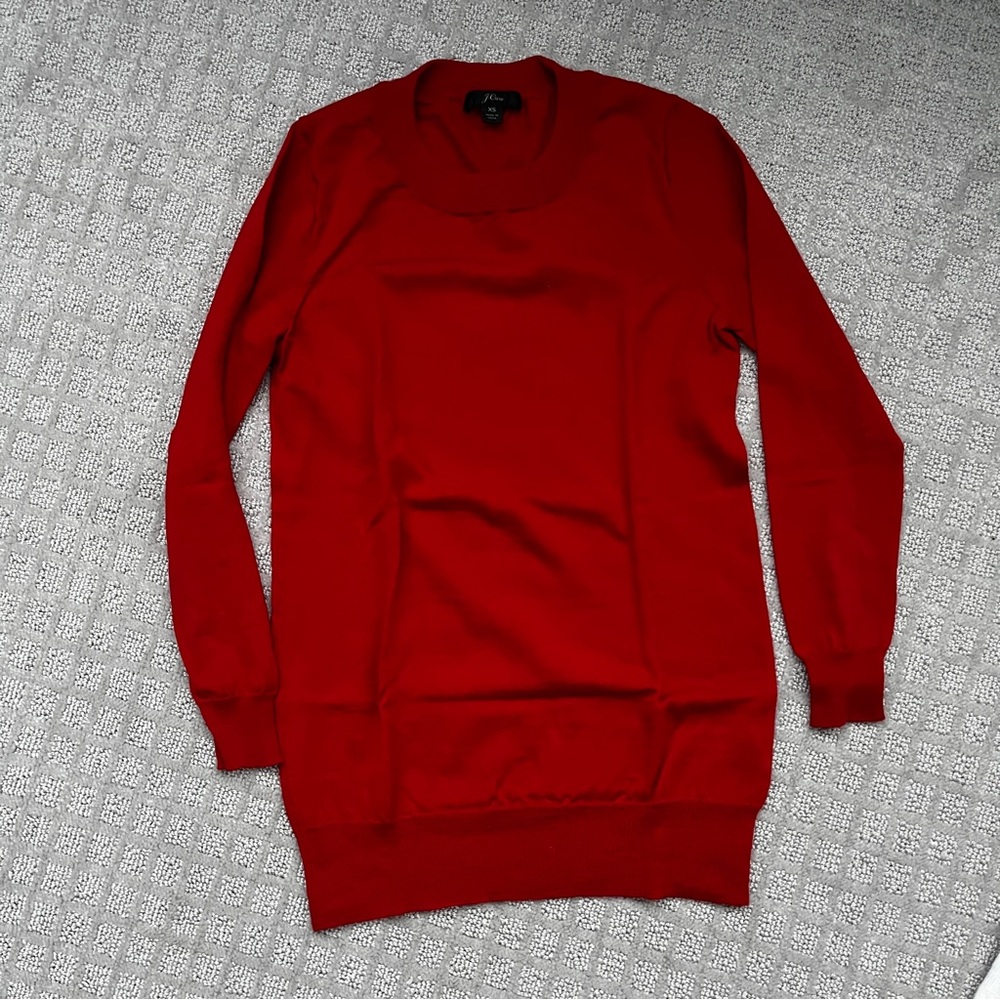 NWOT - J. Crew 3/4 Sleeve Red Tippi Sweater